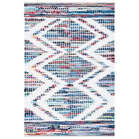 Safavieh 4 x 6 ft. Montauk Flat Weave Rectangle Area Rug Ivory & Blue MTK817A-4